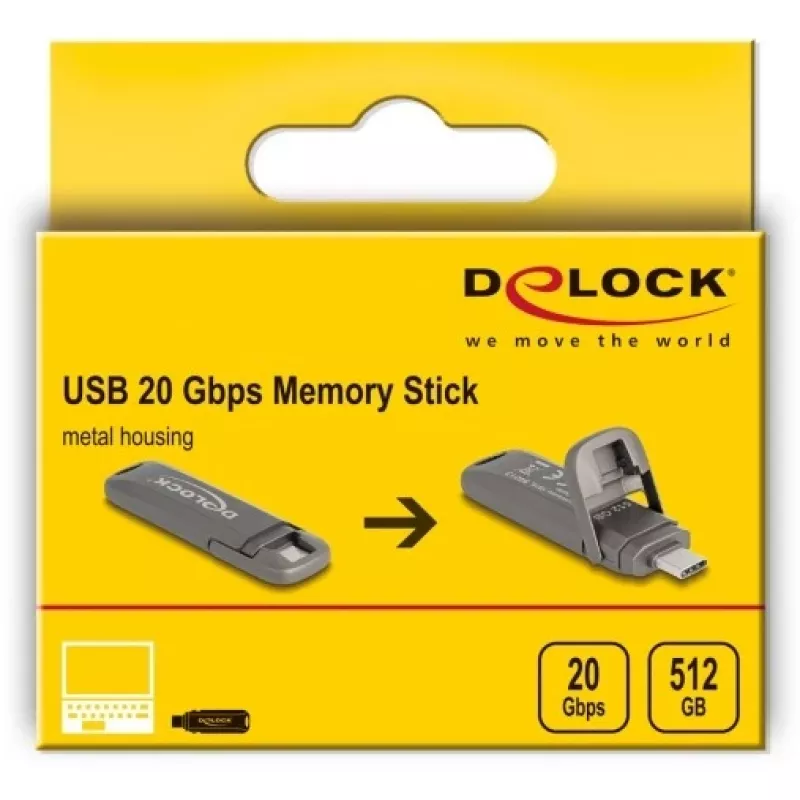 USB zibatmiņa DeLOCK 54013 512 GB USB Type-C pelēka