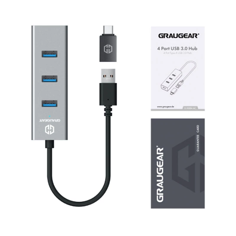 USB centrmezgls GRAUGEAR G-HUB4-AC