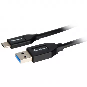 Sharkoon USB 3.2 Gen 2 kabelis USB-A spraudnis> USB-C melns 1 metrs - Kabelis - Digitālie/datu