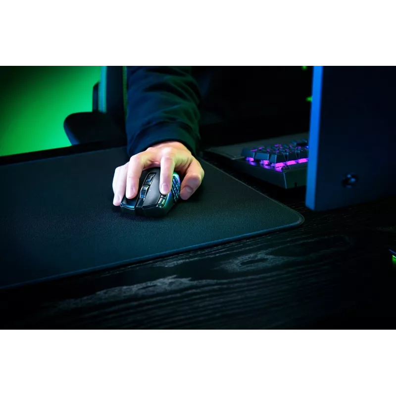 Spēļu pele Razer Naga V2 HyperSpeed RF bezvadu + Bluetooth, labā roka, 30000 DPI, optiskā, melna