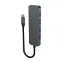 USB centrmezgls SAVIO AK-54 — 4 x USB-A (USB 3.2 Gen 1), USB-C resursdators, melns