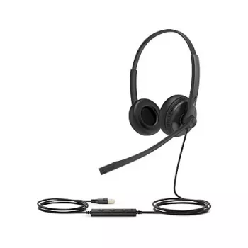 Yealink UH34 SE Lite Dual Teams austiņas ar vadu, galvas lentes tipa, birojam/zvanu centram, USB Type-C, melnas