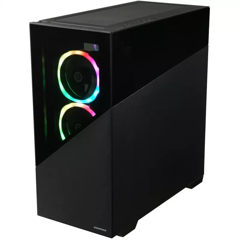 Enermax K8 - Midi Tower - dators - melns - ATX - micro ATX - Mini-ITX - SPCC - rūdīts stikls - spēļu (ECA-EK8-BB-ARGB)