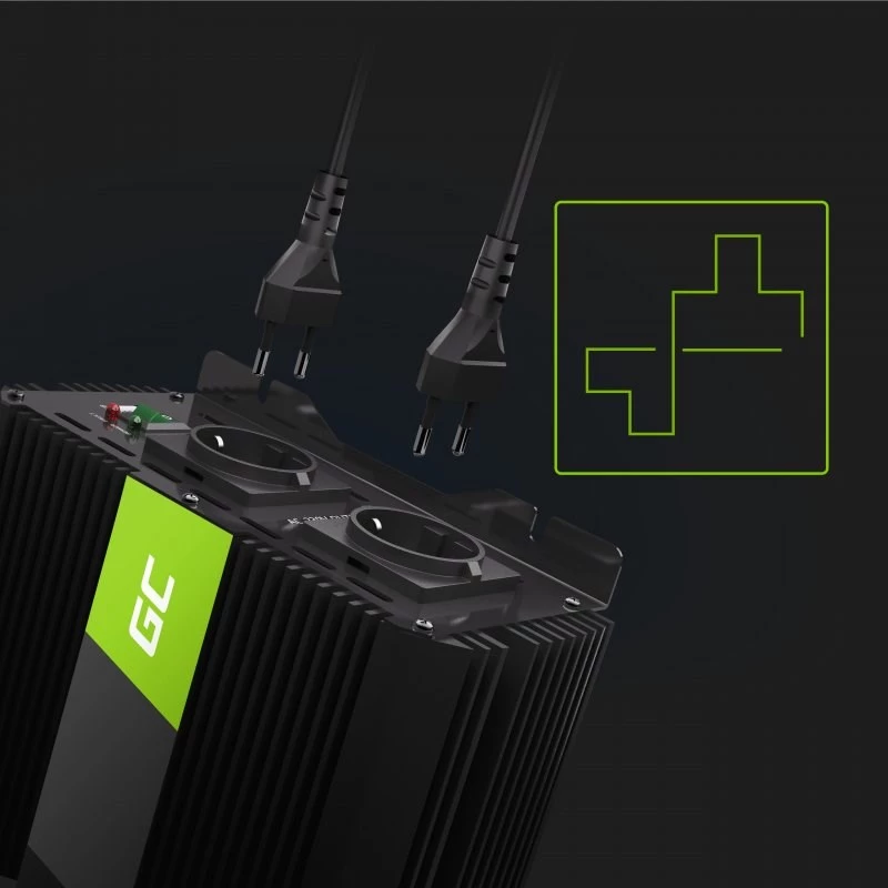 Strāvas pārveidotājs zaļa Cell INVGC12 Auto 3000 W melns