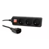 Gembird EG-PSU3F-01 pārsprieguma aizsargs Melns 3 AC kontaktligzdas 230 V 0,6 m