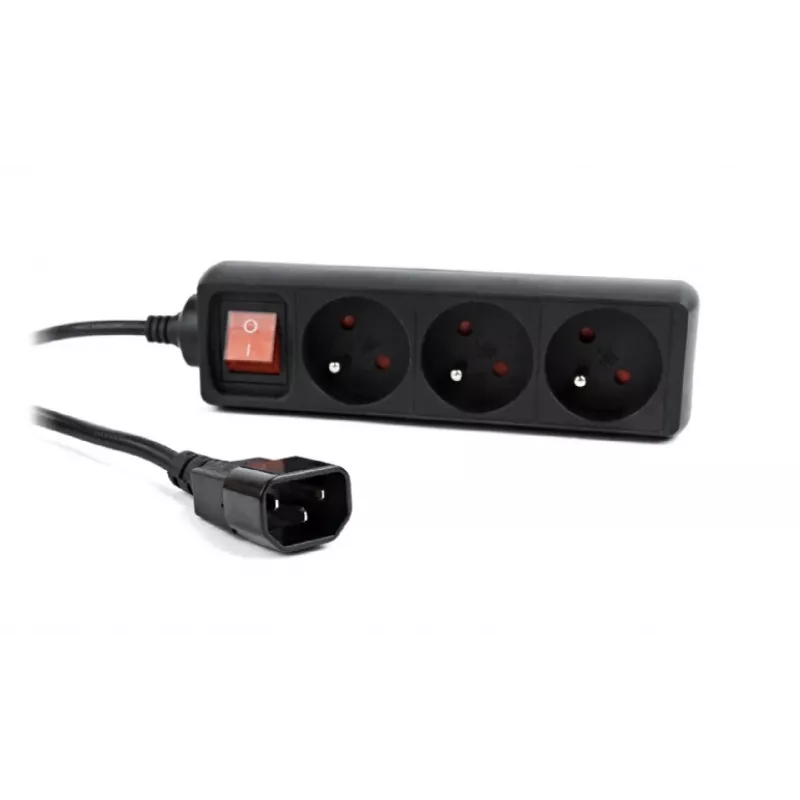 Gembird EG-PSU3F-01 pārsprieguma aizsargs Melns 3 AC kontaktligzdas 230 V 0,6 m