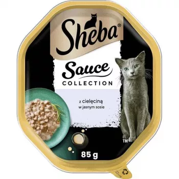 Mitrās kaķu barības paciņa Sheba Tray teļa gaļa mērcē 85 g