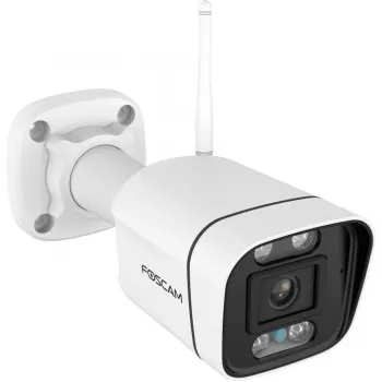 Foscam V8P Wi-Fi novērošanas kamera balta 8MP (3840x2160), divjoslu Wi-Fi, iebūvēts prožektors un signalizācijas sirēna (V8P-W)