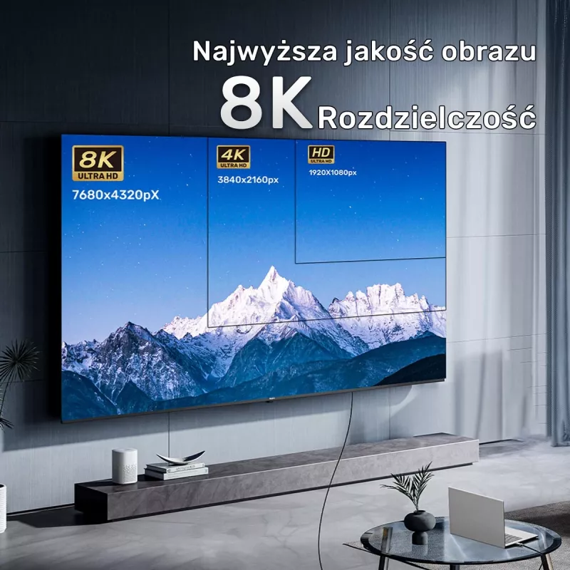 HDMI kabelis UNITEK C11085GY01-10M 10m 2.1 48 Gbit/s Melns