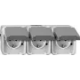 Kontaktligzda merten MEG2391-8029 CEE 7/3, atbalsta CEE 7/4, IP44, 250 V, 16 A, pelēka, 223×83×57 mm