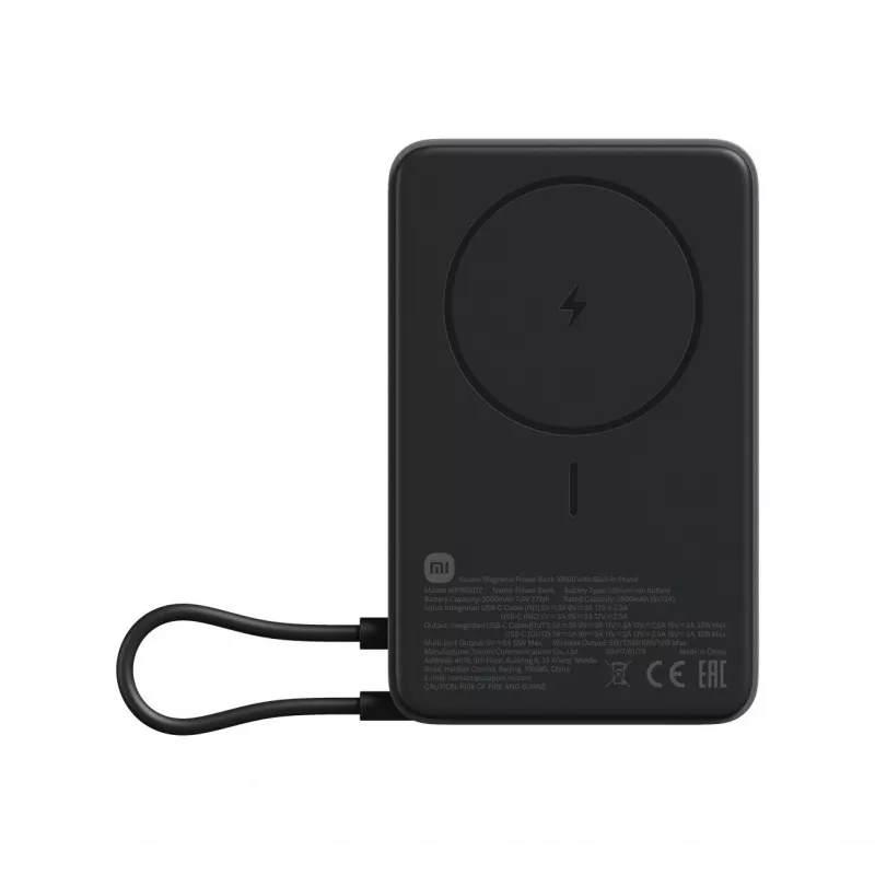 Ārējais akumulators Xiaomi BHR08P9GL 5900 mAh Li‑Ion, bezvadu uzlāde, USB‑C, pelēks
