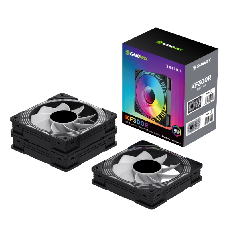 Gamemax | KF300R BK | Melns | Korpusa ventilators