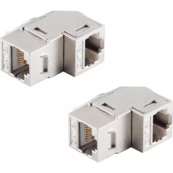 RJ45 savienotājs ShiverPeaks BS08-10004-2 CAT 6A leņķveida STP, 2 gab. iepakojumā