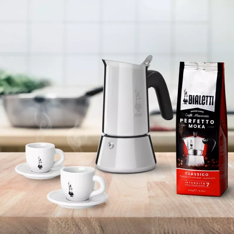Moka katliņš Bialetti Venus 0,2 l nerūsējošais tērauds, piemērots indukcijai, 4 krūzes