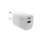 Vadu mobilo ierīču lādētājs NATEC NUC-2140, 30W, USB-C PD 3.0 + USB-A, Samsung AFC, Balts