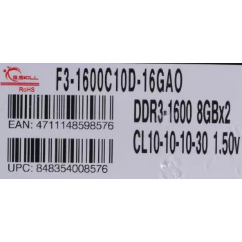 G.SKill ARES 16Go komplekts DDR3 PC3-12800 CL10 (F3-1600C10D-16GAO)