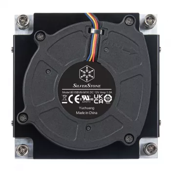 Procesora gaisa dzesētājs SILVERSTONE SST-XE01-1700A — 8 cm ventilators, 1000–5500 RPM, dubultlodes gultnis, melns