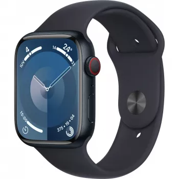 APPLE Watch Series 9 GPS + Cellular 45mm Midnight alumīnija korpuss ar Midnight sporta siksnu - M/L (MRMD3QF/A)