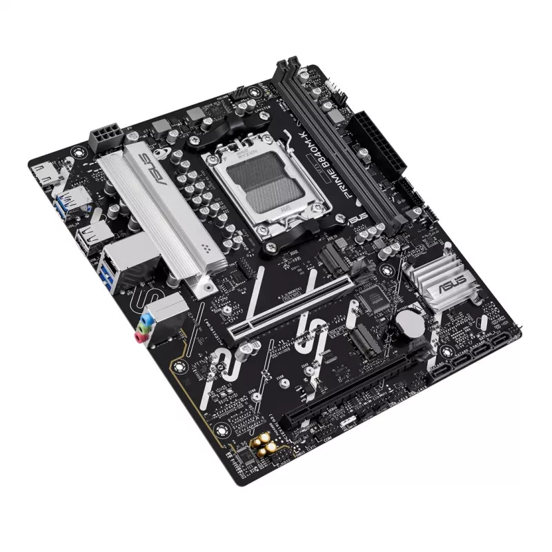 Mātesplate ASUS PRIME B840M-K — AMD B840, Socket AM5, micro ATX, DDR5, 2 DIMM, 128 GB, 2.5 GbE, M.2, SATA III