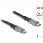 USB kabelis DeLOCK 81191 USB4 Gen 2x2 1m USB C melns pelēks