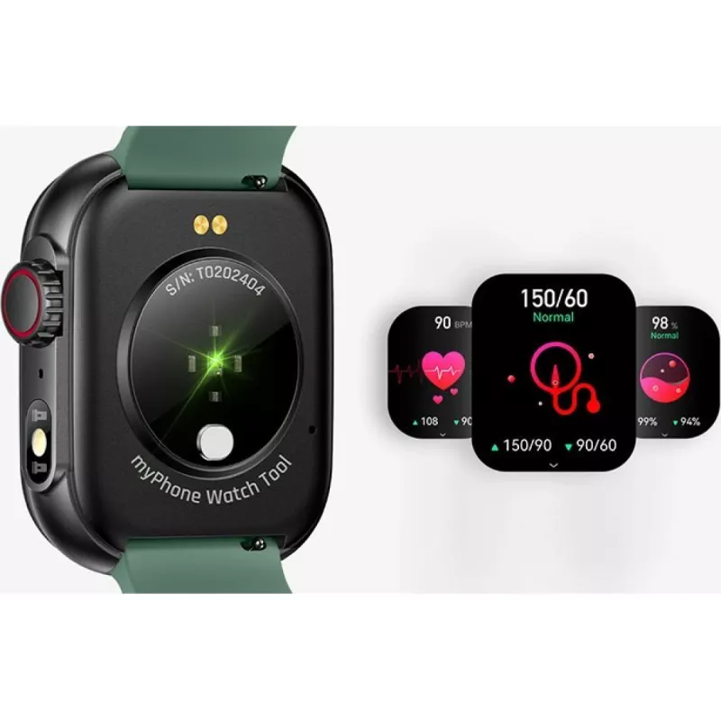 myPhone Watch Tool 5.08 cm (2 inch) IPS 24 mm Digital 240 x 296 pikseļi Skārienekrāns Melns