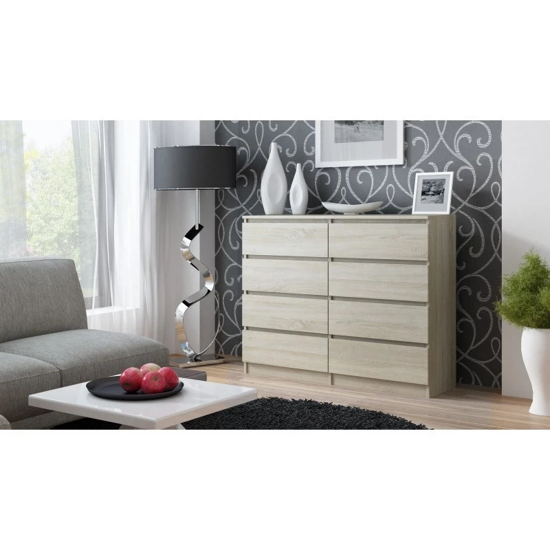 Kumode top e shop Malwa M8 120 cm Sonomas ozolkoka krāsā — liela kumode