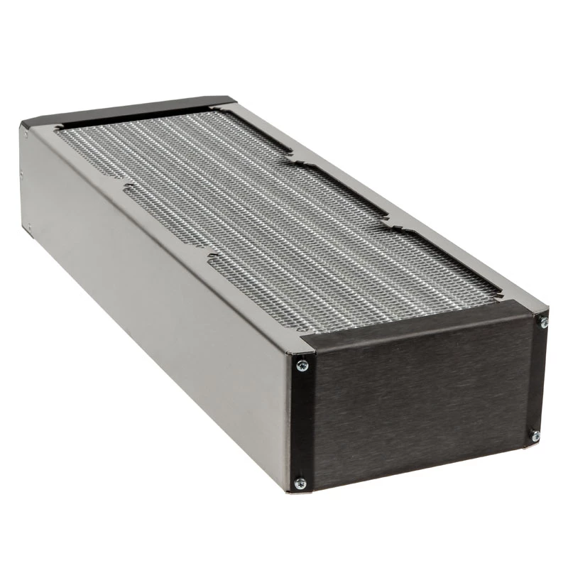 Radiators Aqua-Computer airplex radical 4/360 — Alumīnijs/Varš/Nerūsējošais tērauds, 400×140×73 mm