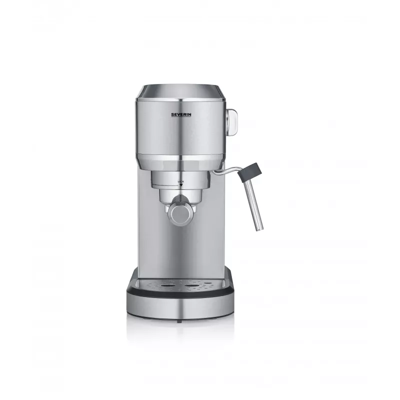 Espresso automāts SEVERIN Newspresa KA 5997 — pusautomātisks, 1 L ūdens tvertne, 1350 W, maltas kafijas iepilde, melns/matēts tērauds/hroms