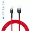 USB uz Lightning datu kabelis Tellur, 3A, 1,2 m, LED indikators, sarkans