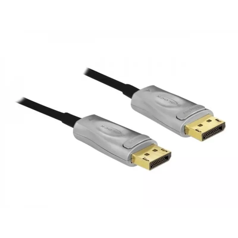 DeLOCK - DisplayPort kabelis - DisplayPort (vīr.) uz DisplayPort (vīr.) - DisplayPort 1,4 - 15,0 m - atbalsta 8K UHD (7680 x 4320) - melns (85886)