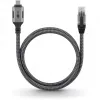 Ethernet kabelis USB-C 3.2 Gen2 spraudnis > RJ-45 spraudnis (melns/sudraba, 5 metri, pīts tekstila apvalks)