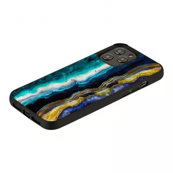 Aizsargājošs telefona vāciņš iKins Apple iPhone 12 Pro Max — purpura ahāta dizains