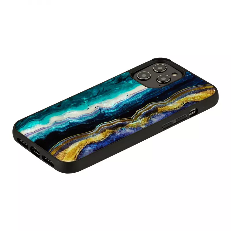 Aizsargājošs telefona vāciņš iKins Apple iPhone 12 Pro Max — purpura ahāta dizains