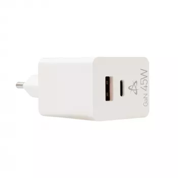 SBOX mājas lādētājs HC-45 45W GaN divu ieeju sienas lādētājs