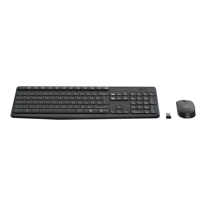 Logitech MK235 - Tastatūras un peles komplekts - Bezvadu - 2,4 GHz - Portugāles