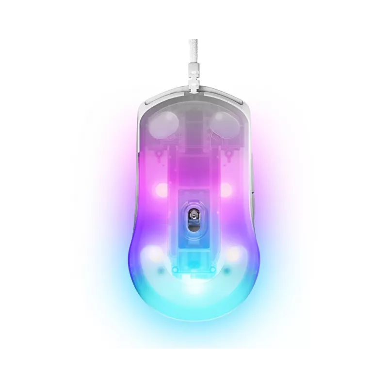 Spēļu pele STEELSERIES Rival 3 Gen 2 — optiska, 8500 DPI, vadu USB Type-A, labroču, balta, 77 g