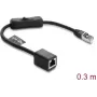 Tīkla ielāpu vads DELOCK RJ45 Cat.6 F/UTP 0,3 m ar iebūvētu slēdzi un aizsargapvalku, ekranēts