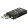 DeLOCK SuperSpeed USB karšu lasītājs CF SD Micro SD MS M2 xD 5 Gbps