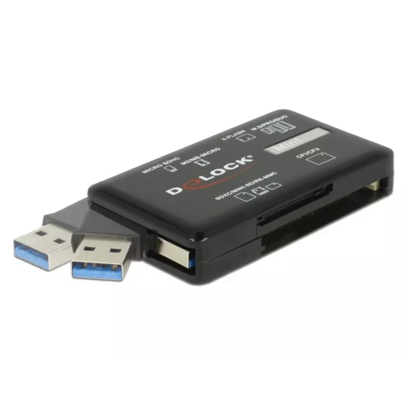 DeLOCK SuperSpeed USB karšu lasītājs CF SD Micro SD MS M2 xD 5 Gbps