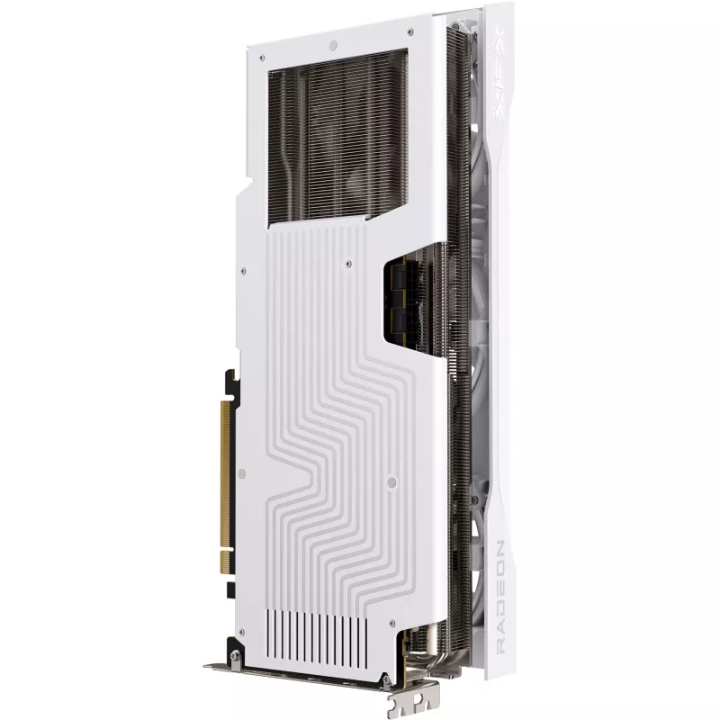 Grafikas karte XFX Radeon RX 9070 XT — 16 GB GDDR6, 256-bit, PCIe x16, 2400 MHz, 3 ventilatori balta, 325×65 mm