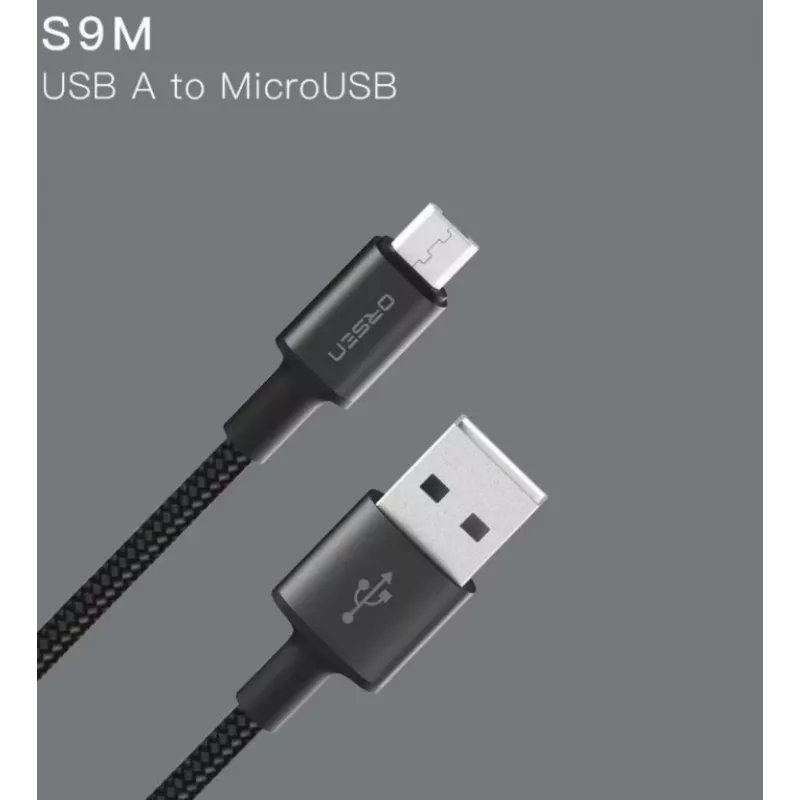 USB kabelis Orsen S9M A uz Micro USB 2.1A 1 m melns