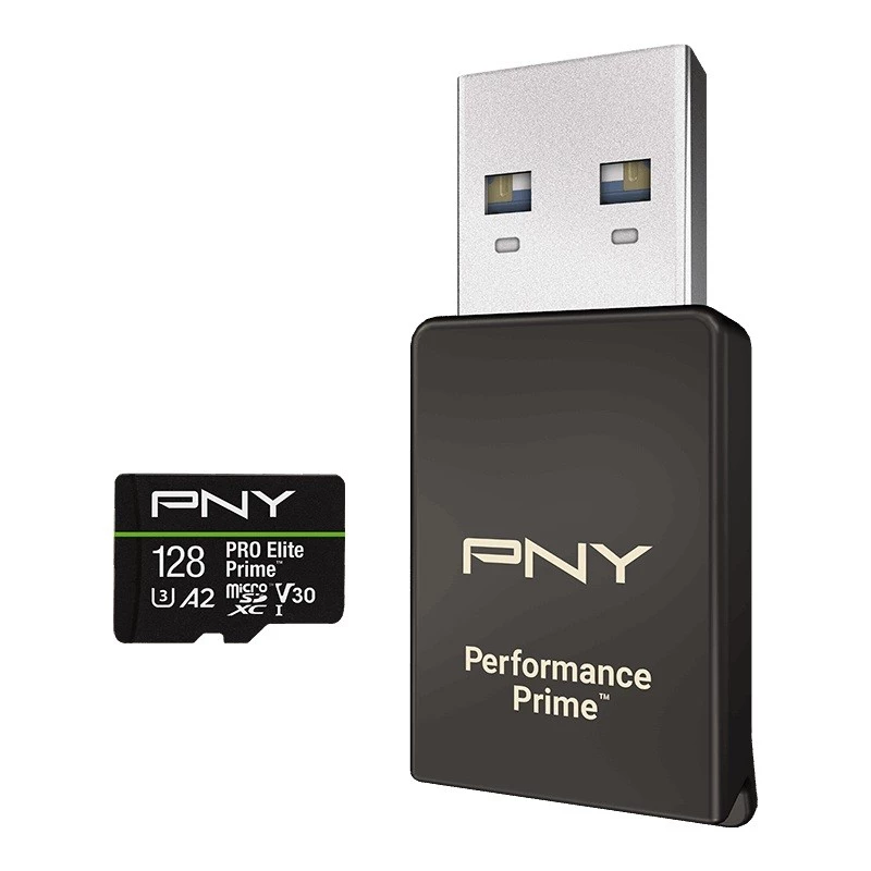 Atmiņas karte microSDXC Elite Prime 128GB + SD adapteris + USB-A karšu lasītājs