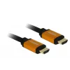 DeLOCK - HDMI kabelis - HDMI (M) uz HDMI (M) - 50 cm - Trīskārša izolācija - Melns, Zelts - 8K atbalsts