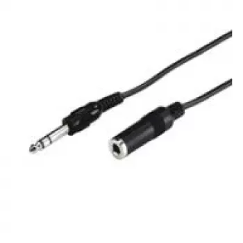Wentronic Goobay 6,35 mm ligzdas pagarinātāja kabelis, 5 m - 6,35 mm ligzdas spraudnis (3 kontaktu, stereo) > 6,35 mm ligzdas kontaktligzda (3 kontaktu, stereo) (50428)