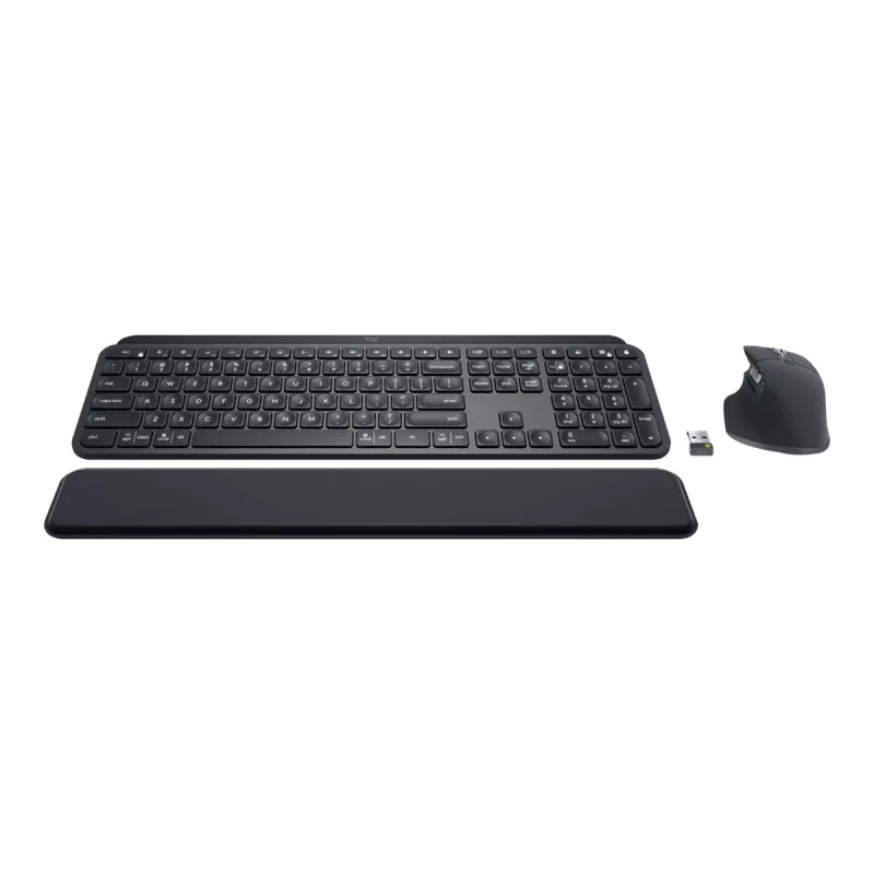 Logitech MX Keys Combo for Business - Tastatūras un peles komplekts - ar fona apgaismojumu - Bezvadu - Bluetooth LE - QWERTY - GB - Grafīts