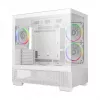 PC Midi Tower korpuss DeepCool CG380 3F WH — Balts, 235×437×451 mm, atbalsta 2,5 collu/3,5 collu, apakšā novietots barošanas bloks, 3x 120 mm ventilatori iekļauti
