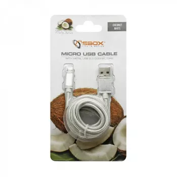 Sbox USB->Micro USB M/M 1.5m USB-10315W balts