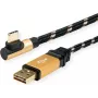 ROLINE 11.02.9061 USB kabelis 1,8 m USB 2.0 USB A USB C Melns - Zelts (11.02.9061)