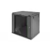 DIGITUS Dynamic Basic DN-19 16-U-EC-SW - skapis - tīkla skapis - piemērots montāžai pie sienas - melns, RAL 9005 - 12U - 48.3 cm (19)