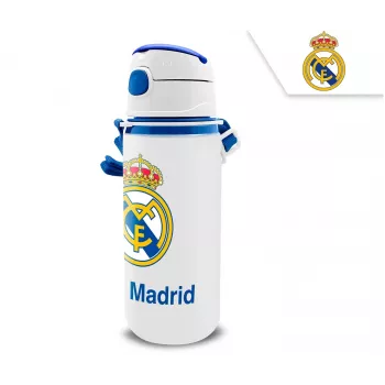 Bērnu alumīnija sporta pudele ar snīpi KIDS 600 ml – Real Madrid dizains